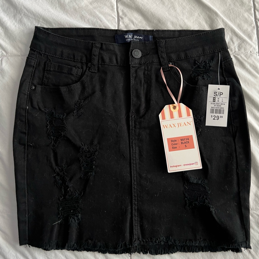 Black Denim Skirt
